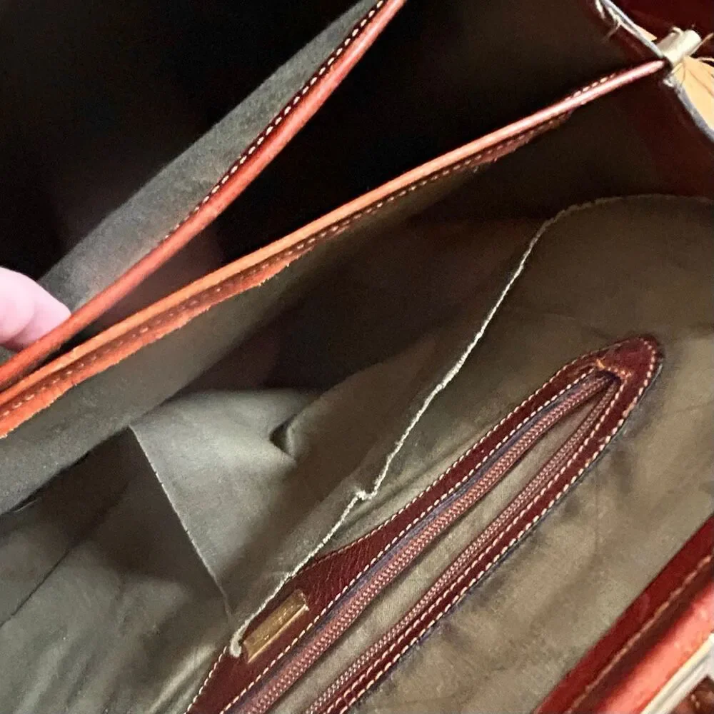 Vintage Paulo Giannini Brown Leather Doctor’s Bag Style Briefcase